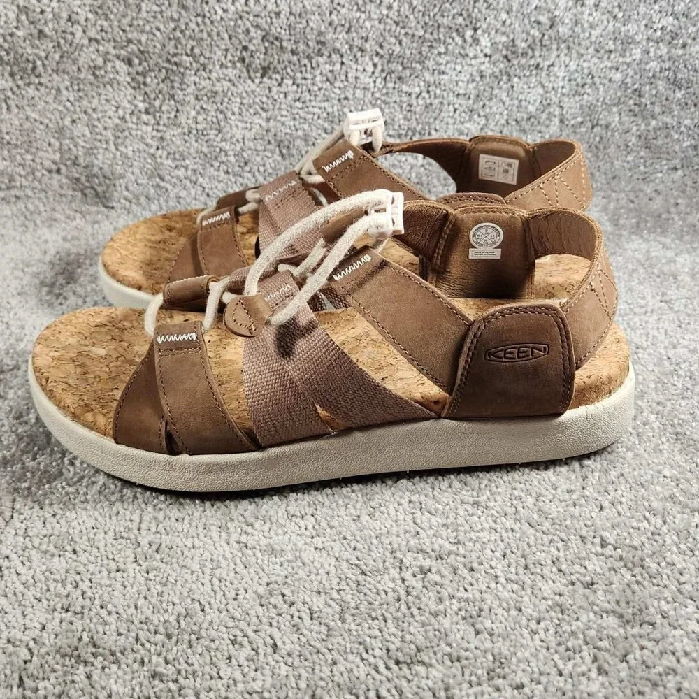 KEEN Elle Mixed Strap Toasted Coconut Birch Bungee Sandal Womens 9